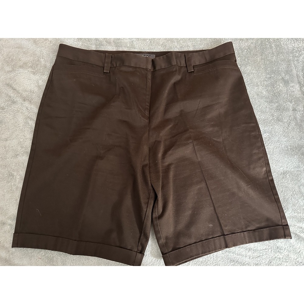 George Shorts Womens 18 Brown Dark Chocolate Bermuda Stretch Casual Comfort